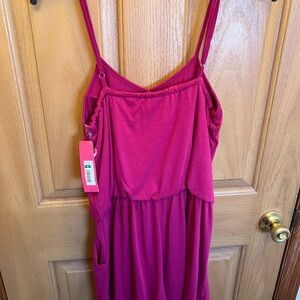 NWT Target Fuchsia Raspberry Knit Spaghetti Strap Knit Romper